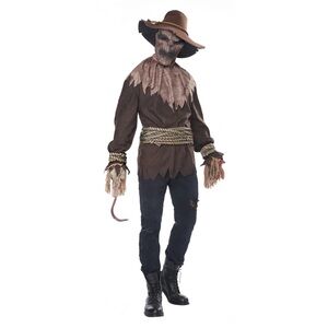 Killer In The Corn Field Adult costume with oversized corkscrew accessory.